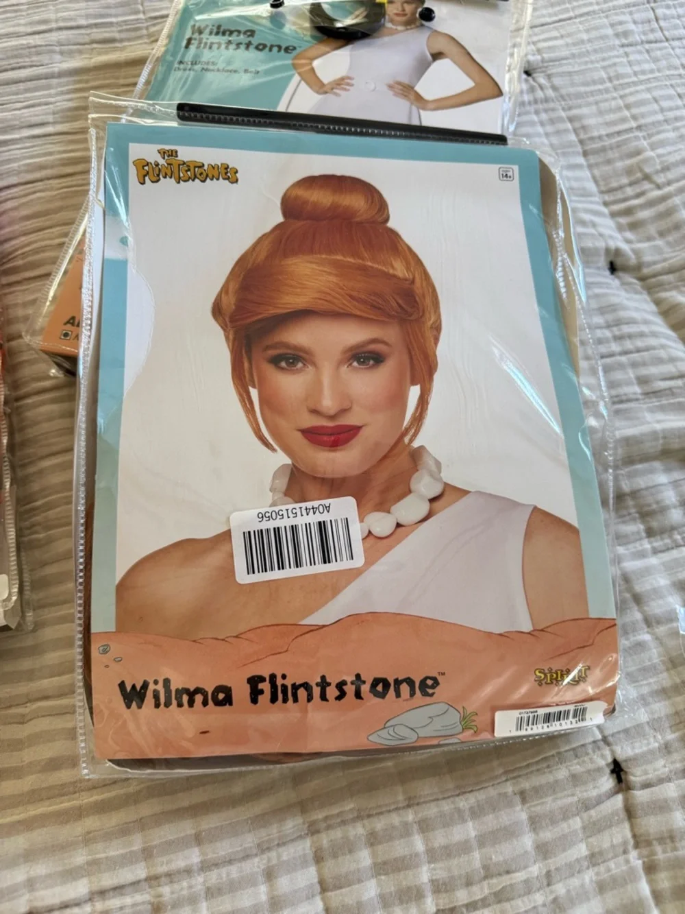 Spirit Halloween Wilma Flintstone Costume Women Medium & Wig - Picture 4 of 6